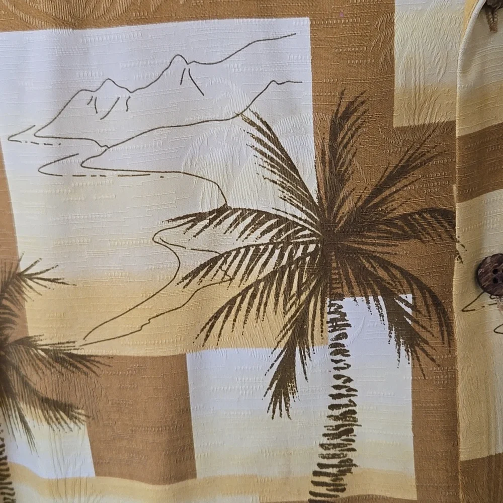 Tommy Bahama Yellow Palm Tree Shirt - Picture 10 of 10